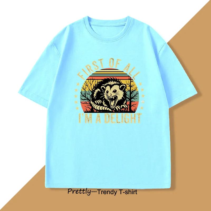 Retro First of All Im A Delight Printed Tshirt Sarcastic Angry Opossum Lover T Shirt Funny Animal Lover TShirt Classic Tees 4XL
Retro First of All Im A Delight Printed Tshirt Sarcastic Angry Opossum Lover T Shirt Funny Animal Lover TShirt Classic Tees 4XL