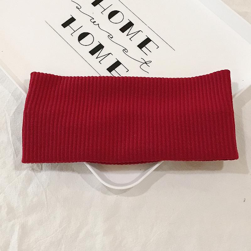 Корейская широкополая женская повязка на голову: Универсальный гель для умывания и спортивный трикотаж, однотонный, стиль знаменитостей осень/зима вино красного