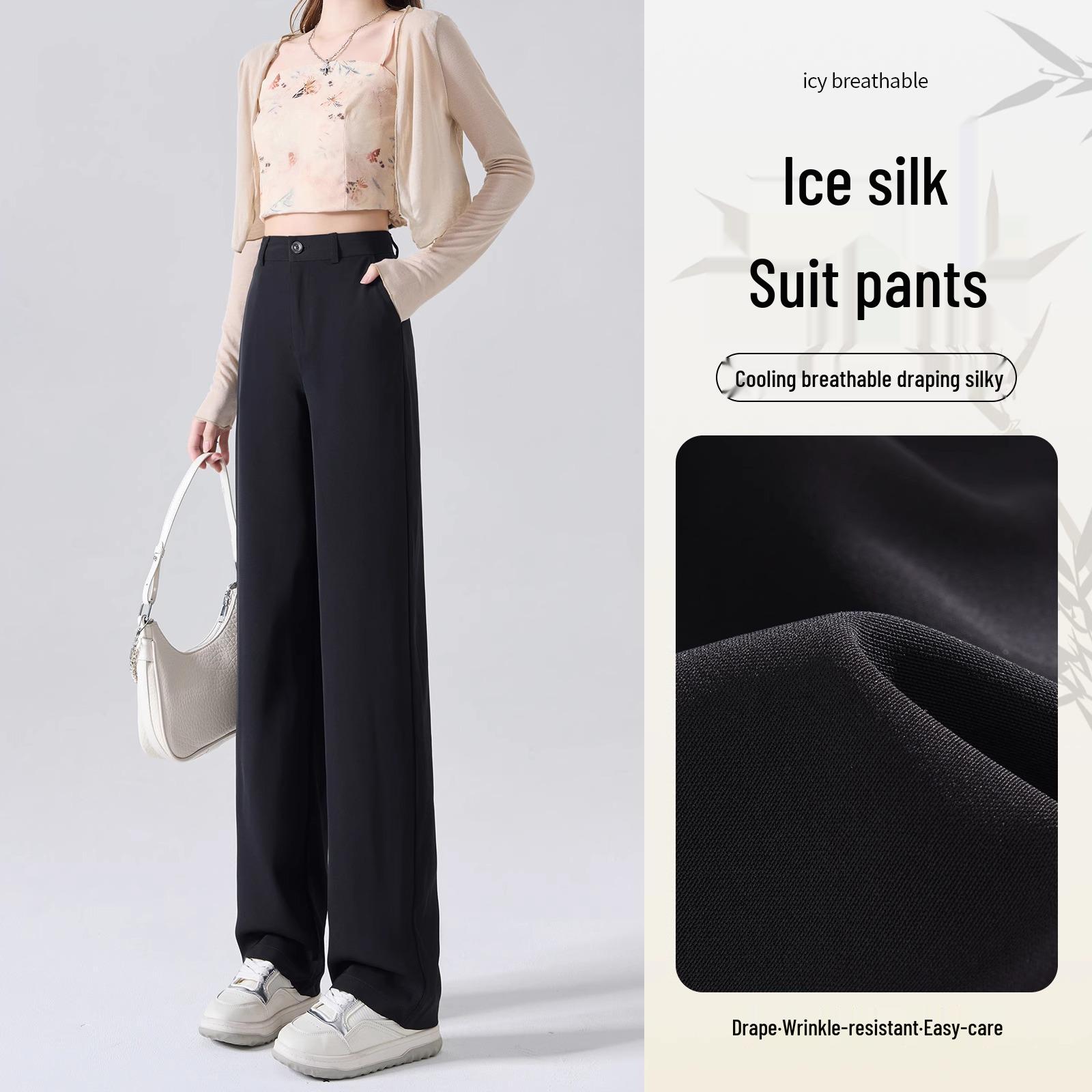 Ice Silk High Waist Women s Trousers - 2024 Summer Collection: Thin, Cool, Casual Fit with Versatile Leg Styles 2XL for 126-140 Jin
Ice Silk High Waist Women s Trousers - 2024 Summer Collection: Thin, Cool, Casual Fit with Versatile Leg Styles 2XL for 126-140 Jin