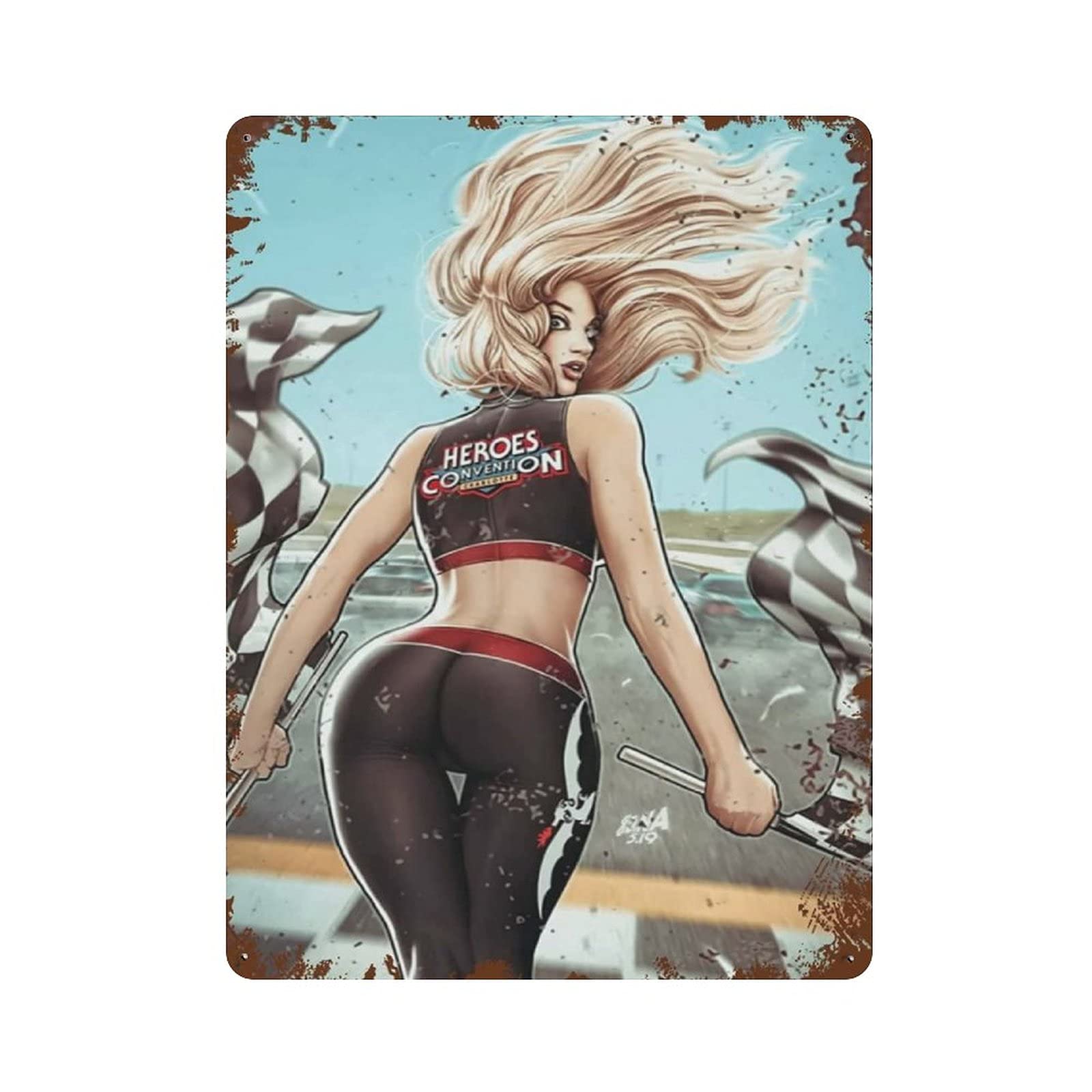 PPFINE Metal Tin Sign Racing Pinup Girl Vintage Tin Poster Metal Sign Wall Decoration Country Kitchen Home Garage Decor 16x12 20x30cm(7.8x11.8inch)
PPFINE Metal Tin Sign Racing Pinup Girl Vintage Tin Poster Metal Sign Wall Decoration Country Kitchen Home Garage Decor 16x12 20x30cm(7.8x11.8inch)