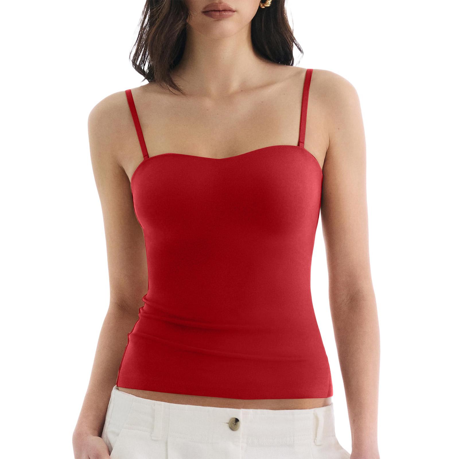 Women s Casual Sleeveless Tank Top Slim Fit Stretchy Lightweight Soft Fabric Comfortable Summer Layering Camisole M червоний
Women s Casual Sleeveless Tank Top Slim Fit Stretchy Lightweight Soft Fabric Comfortable Summer Layering Camisole M червоний
