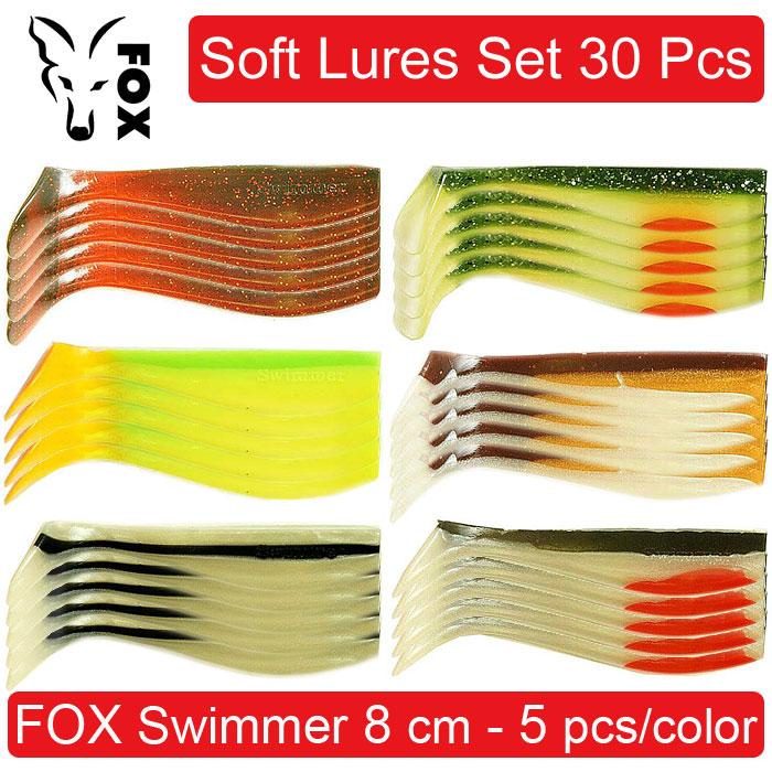 Soft Lures Set FOX SWIMMER #2, 80 мм. Набір силіконових приманок для риболовлі, віброхвости - 30 шт. 30 pcs
Soft Lures Set FOX SWIMMER #2, 80 мм. Набір силіконових приманок для риболовлі, віброхвости - 30 шт. 30 pcs