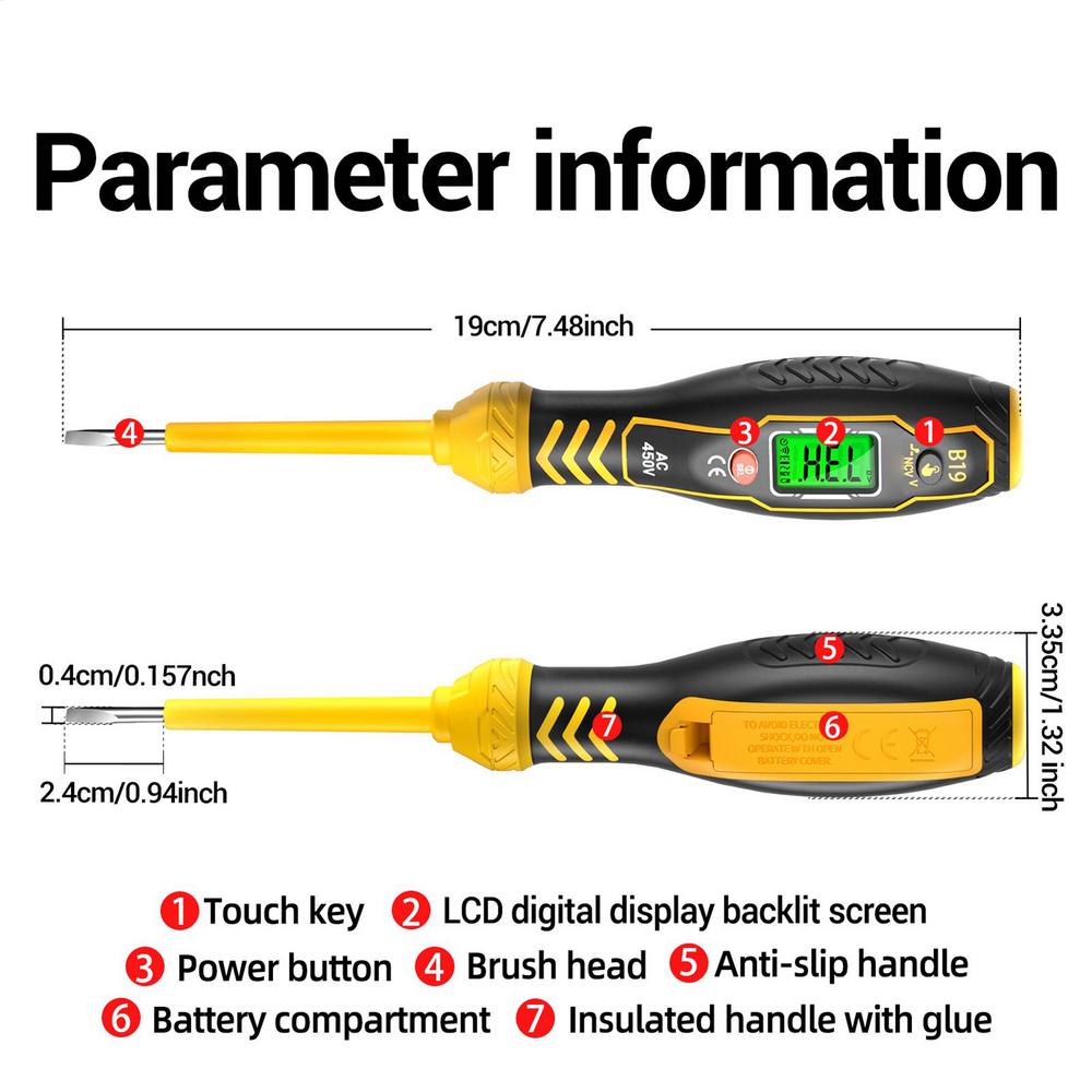 Voltage Pen Smart Detector For Circuit Portable 2-in-1 Digital Display Tester Screwdriver Pen For Automotive Industrial Car
Voltage Pen Smart Detector For Circuit Portable 2-in-1 Digital Display Tester Screwdriver Pen For Automotive Industrial Car
