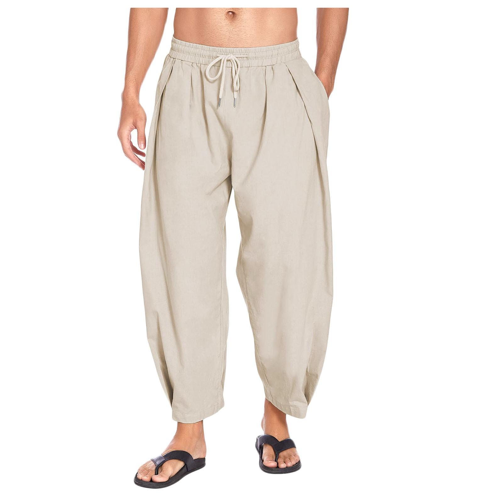 Men s Harlem Pants With Cotton And Hemp Drawstring Casual Loose Crop Belt Pocket XXXL бежевий
Men s Harlem Pants With Cotton And Hemp Drawstring Casual Loose Crop Belt Pocket XXXL бежевий