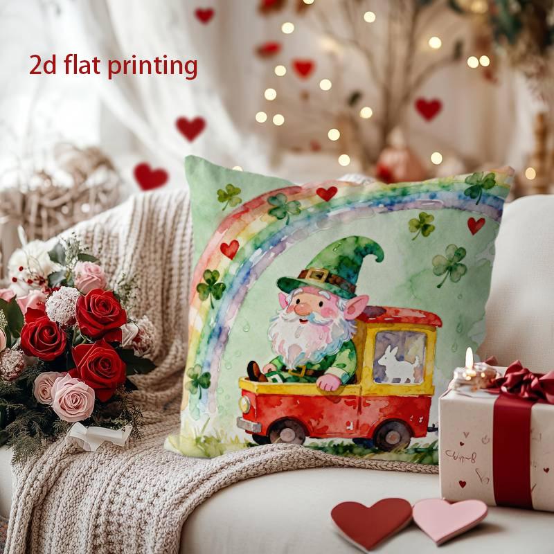 Gnome in Red Truck with Rainbow Pillow Cover Pattern Cushion Cover Suitable for Sofa Bedroom Car Pillow Cover 16x16Inch
Gnome in Red Truck with Rainbow Pillow Cover Pattern Cushion Cover Suitable for Sofa Bedroom Car Pillow Cover 16x16Inch