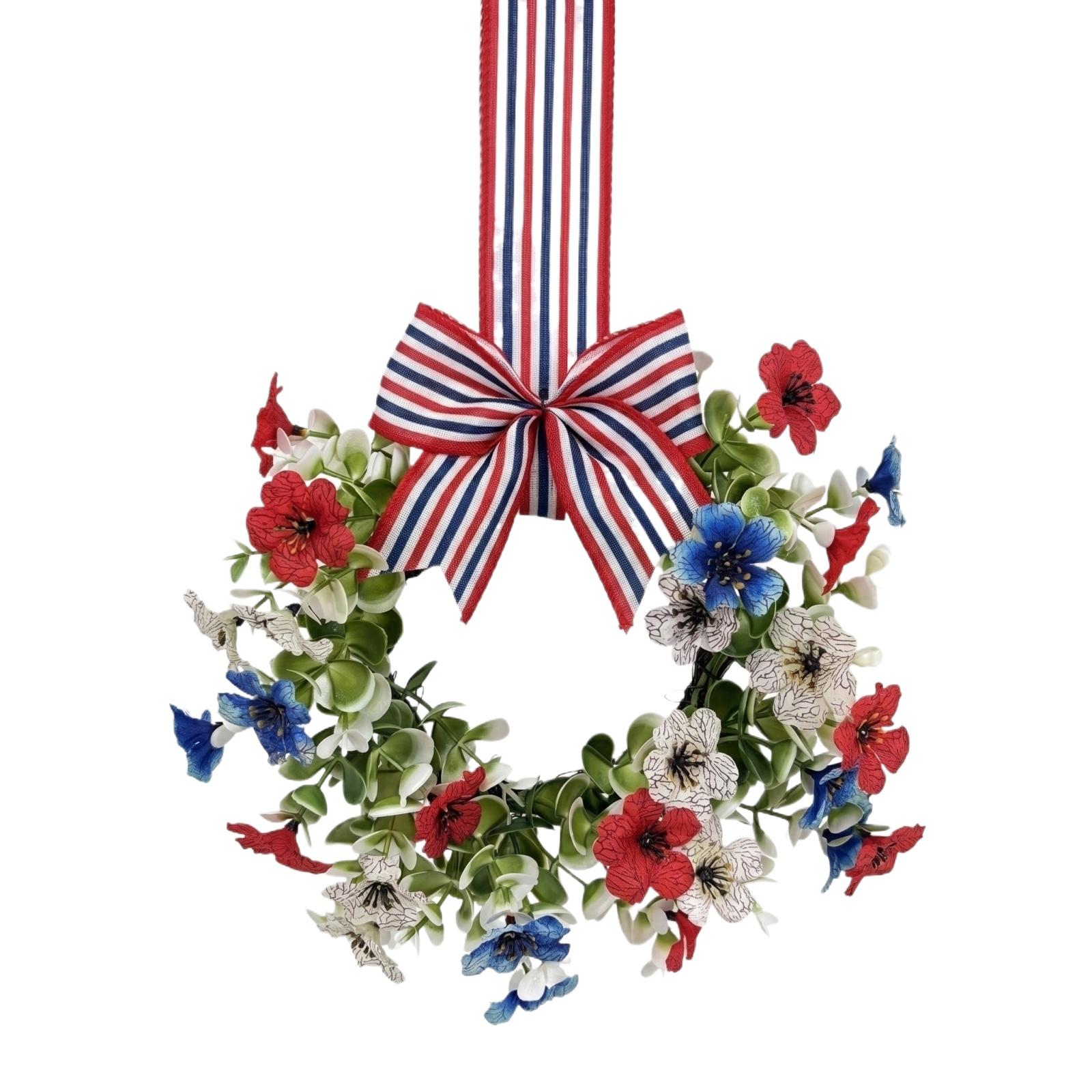 24CM Independence Day Floral Wreath Patriotic Door Hanging Decoration with Artificial Flowers and National Flag Ribbon for Celebration Atmosphere One Size
24CM Independence Day Floral Wreath Patriotic Door Hanging Decoration with Artificial Flowers and National Flag Ribbon for Celebration Atmosphere One Size
