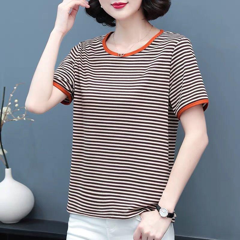 Summer Korean Loose Striped Pullovers All-match Short Sleeve Contrasting Colors Spliced O-Neck T-shirt M верблюд
Summer Korean Loose Striped Pullovers All-match Short Sleeve Contrasting Colors Spliced O-Neck T-shirt M верблюд