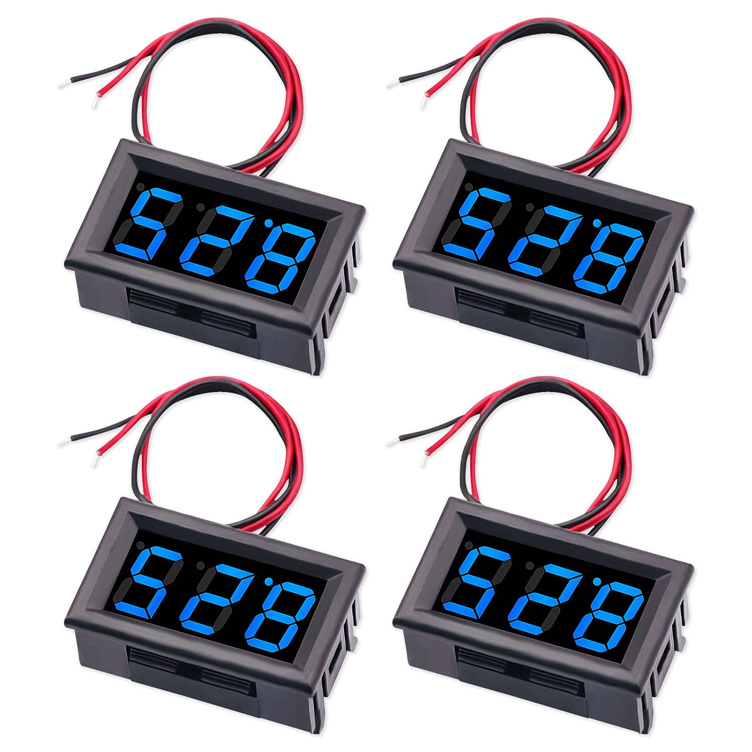Digital Voltage Display 4Pack 0.56 Two-Wire DC 3V-30V Green LED Voltmeter Waterproof Display Voltage Tester Meter
Digital Voltage Display 4Pack 0.56 Two-Wire DC 3V-30V Green LED Voltmeter Waterproof Display Voltage Tester Meter