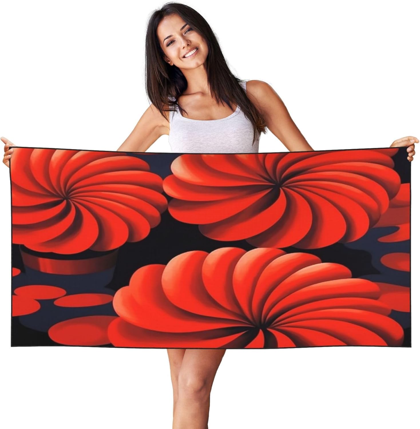 Artistic Red Flowers Beach Towel, Summer Floral Flower Pattern Quick Dry Absorbent, Large Sand Proof Travel Pool Essentials W40*H60(CM)
Artistic Red Flowers Beach Towel, Summer Floral Flower Pattern Quick Dry Absorbent, Large Sand Proof Travel Pool Essentials W40*H60(CM)