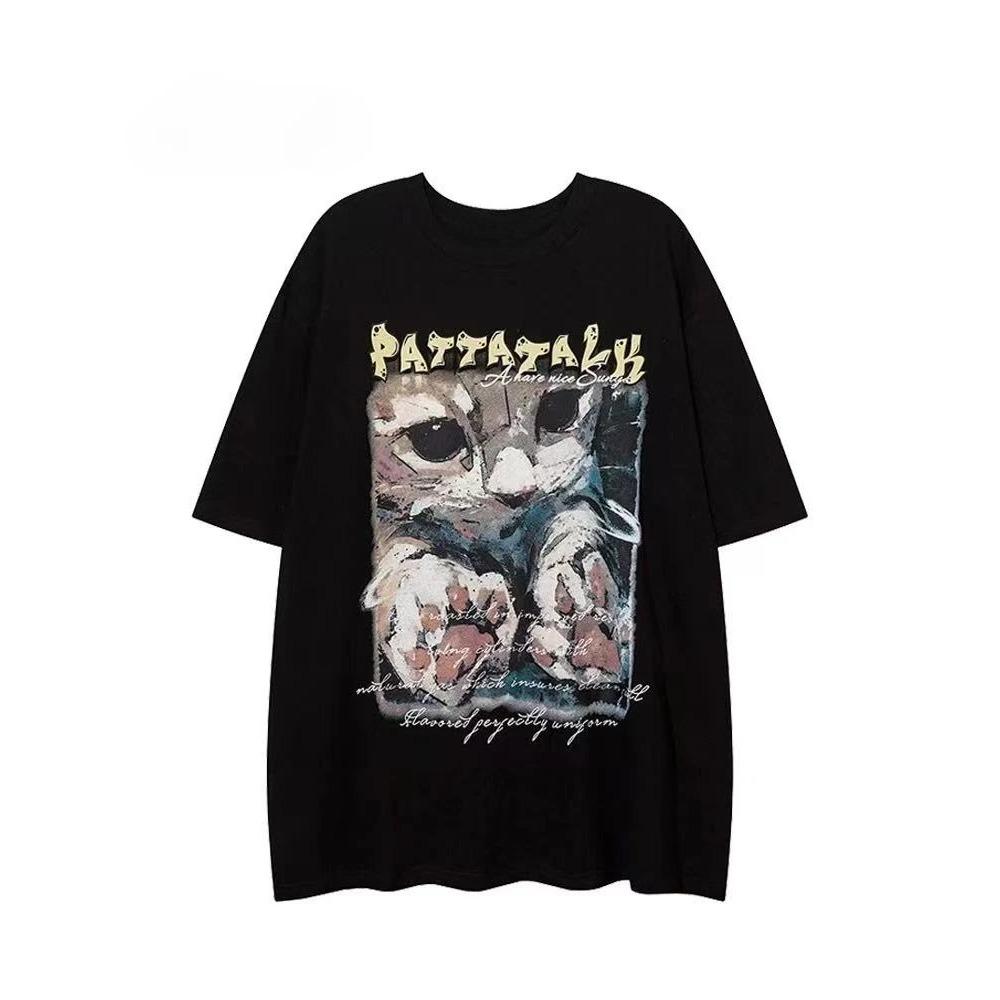 American Retro Original Trendy Brand Cat Print Short Sleeved Men s Top Summer Oversized Loose Couple T-shirt Women Summer Loose XXXL
American Retro Original Trendy Brand Cat Print Short Sleeved Men s Top Summer Oversized Loose Couple T-shirt Women Summer Loose XXXL