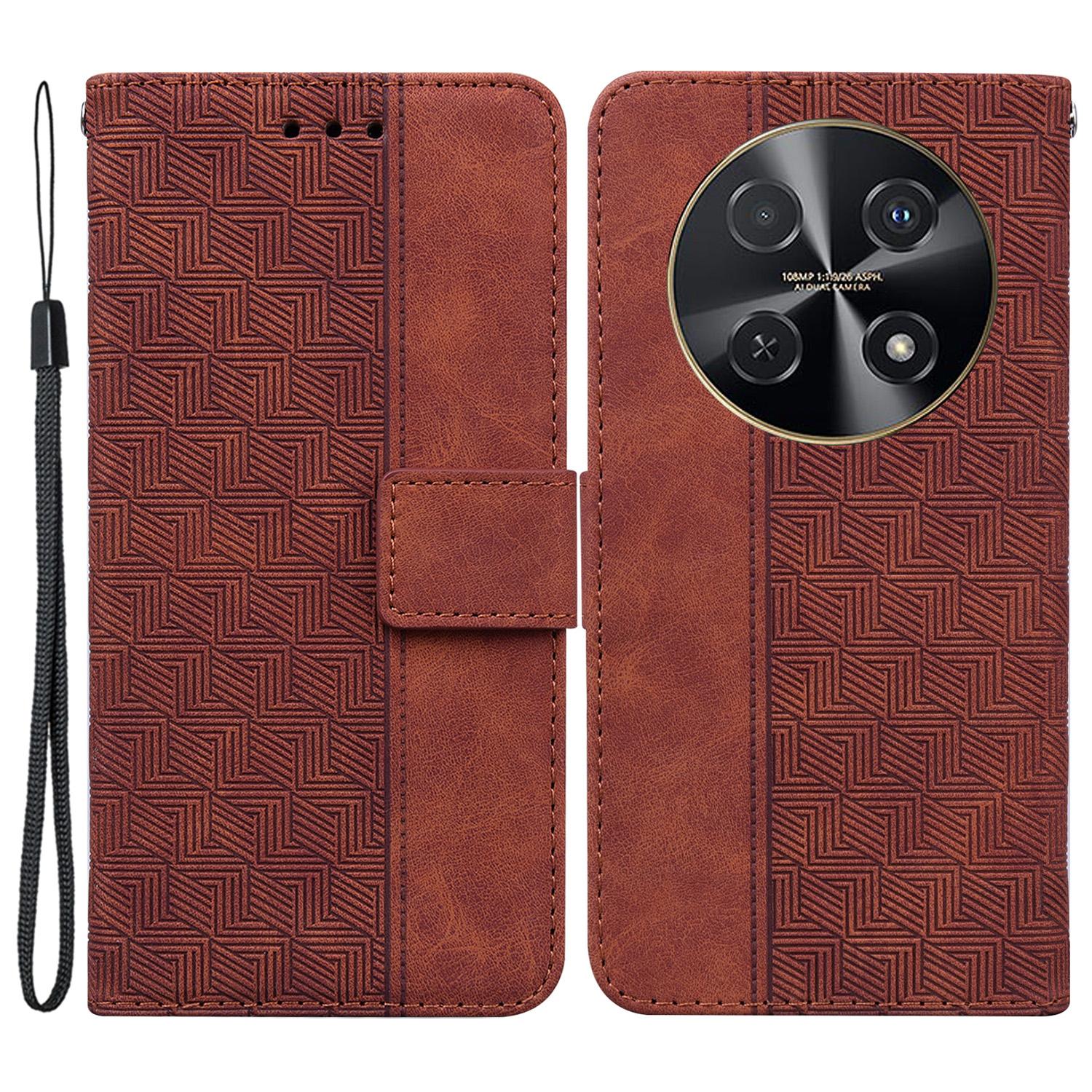 For Huawei nova 12i 4G Case Geometry Imprint Leather Wallet Stand Cell Phone Cover Brown
For Huawei nova 12i 4G Case Geometry Imprint Leather Wallet Stand Cell Phone Cover Brown