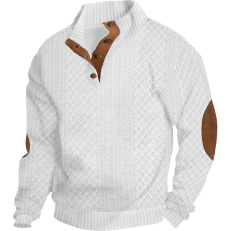 Men s White Cable Knit Sweater with Brown Leather Elbow Patches, Quarter Button Casual Pullover, Retro Streetwear for Daily Wear S білий
Men s White Cable Knit Sweater with Brown Leather Elbow Patches, Quarter Button Casual Pullover, Retro Streetwear for Daily Wear S білий