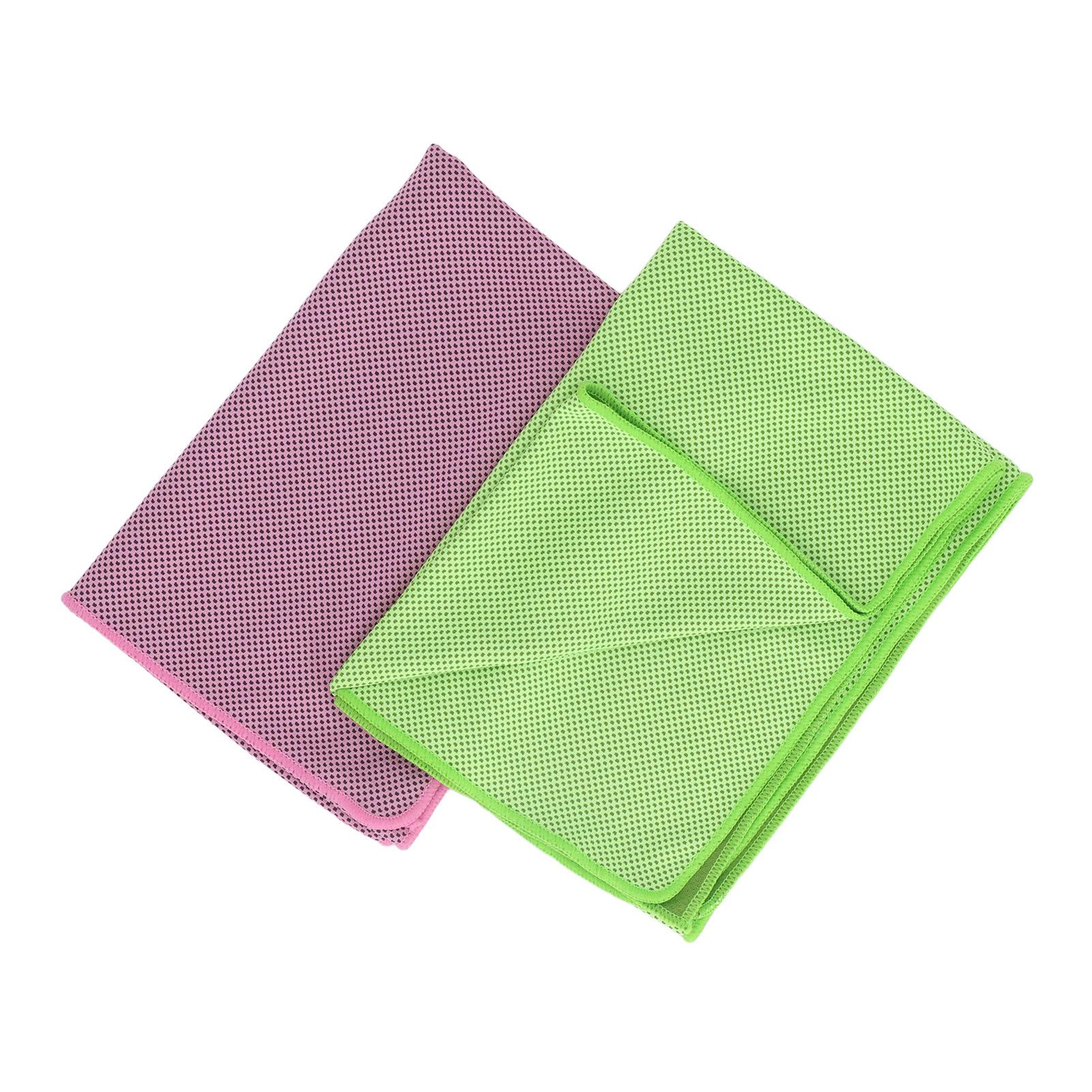 2 упаковки полотенец со льдом, мгновенно охлаждающее, впитывающее, мягкое, дышащее, охлаждающее полотенце для йоги, зеленое, розовое