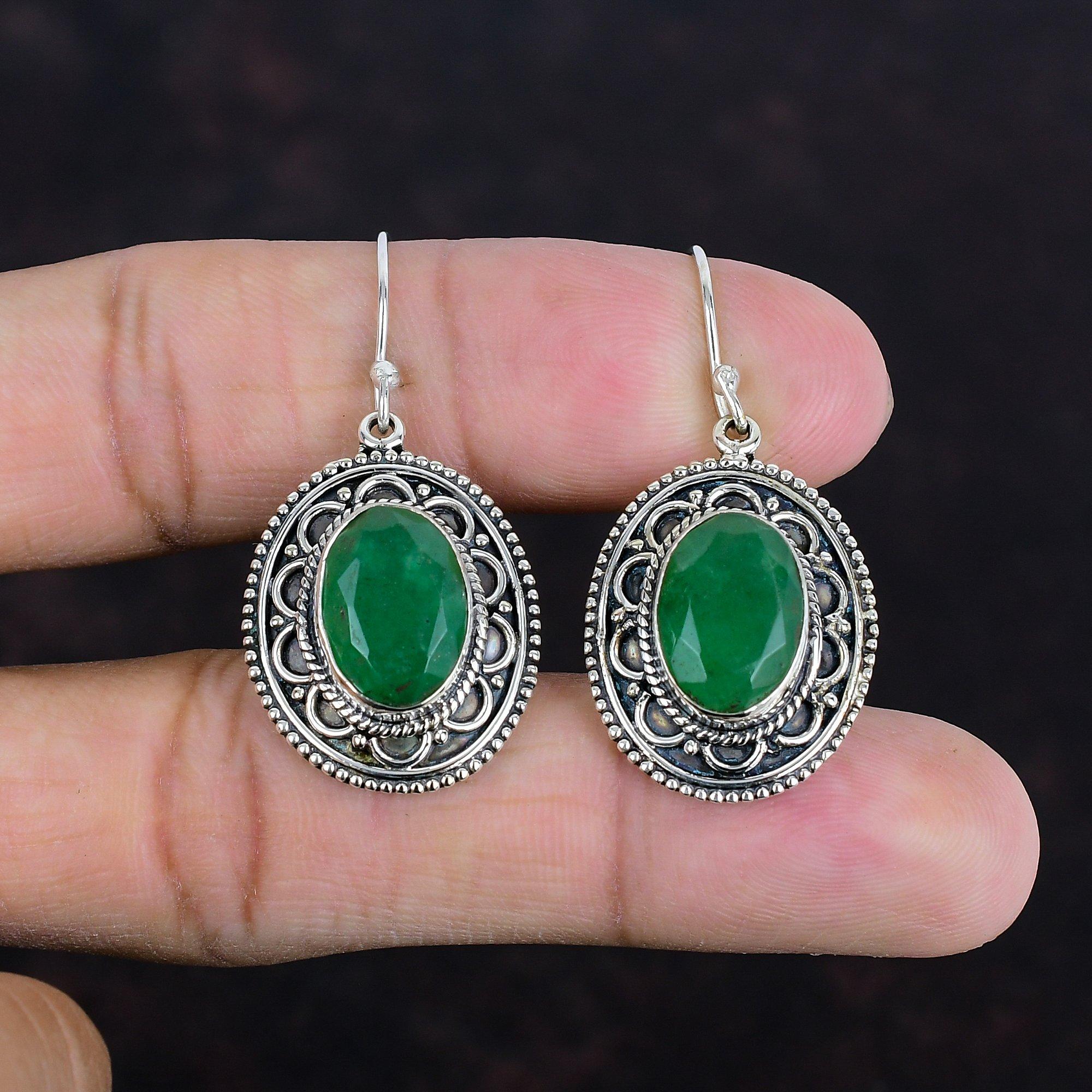 Faceted Zambian Emerald Earring 925 Sterling Silver Earrings Vintage Design Earring Natural Gemstone Earring Handmade Jewelry Gifts For Wife
Faceted Zambian Emerald Earring 925 Sterling Silver Earrings Vintage Design Earring Natural Gemstone Earring Handmade Jewelry Gifts For Wife