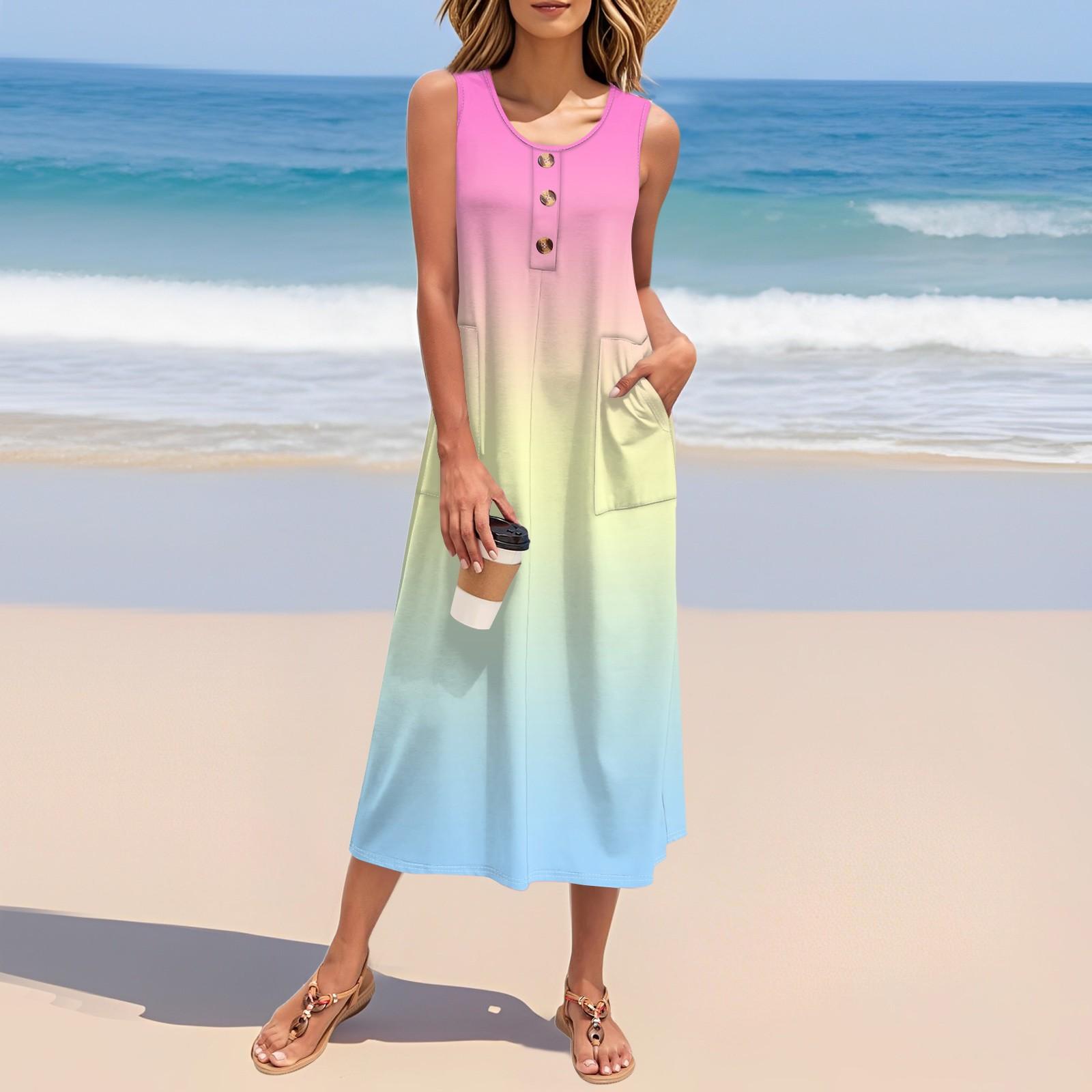 Женское летнее платье с градиентным принтом, без рукавов, на пуговицах, повседневное, свободное, длинное пляжное платье-сарафан XXL жёлтый
Женское летнее платье с градиентным принтом, без рукавов, на пуговицах, повседневное, свободное, длинное пляжное платье-сарафан XXL жёлтый