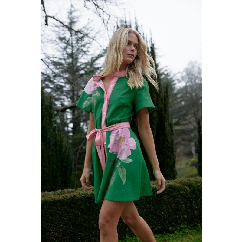 VEZFAA Женская мода лето весна цветочный узор принт короткий рукав стойка воротник высокая талия повседневные платья XL зелёный
VEZFAA Женская мода лето весна цветочный узор принт короткий рукав стойка воротник высокая талия повседневные платья XL зелёный