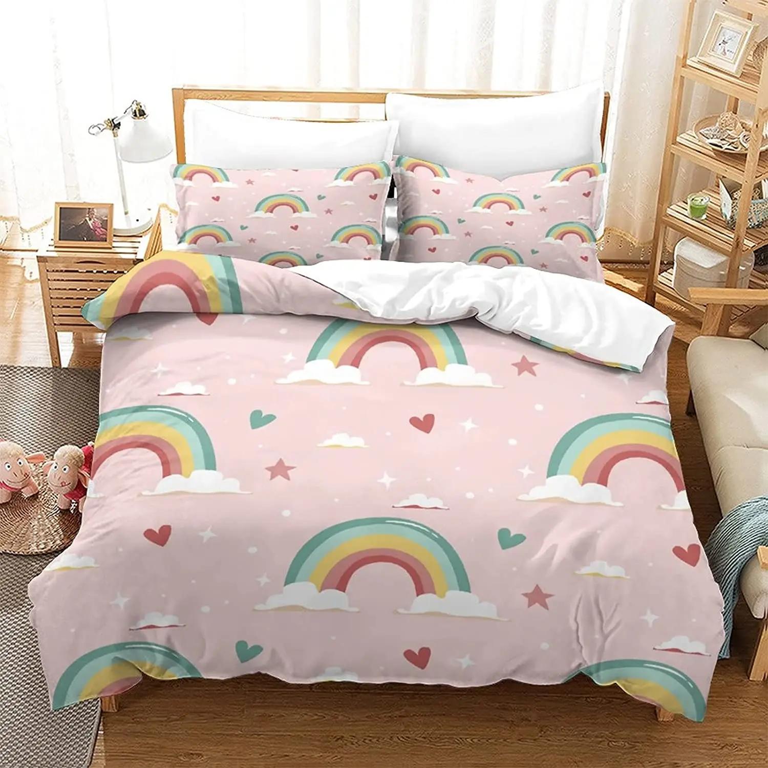 Rainbow Duvet Cover Set Heart Love Bedding Set Microfiber Colorful Rainbow Clouds Comforter Cover Twin King Size For Kids Girls EU King(240*220cm)3pcs
Rainbow Duvet Cover Set Heart Love Bedding Set Microfiber Colorful Rainbow Clouds Comforter Cover Twin King Size For Kids Girls EU King(240*220cm)3pcs