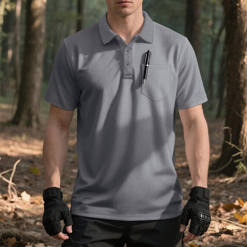 Men Breathable Mesh Polo Shirt with Pocket Short Sleeve Casual Workwear Top 3XL сірий
Men Breathable Mesh Polo Shirt with Pocket Short Sleeve Casual Workwear Top 3XL сірий