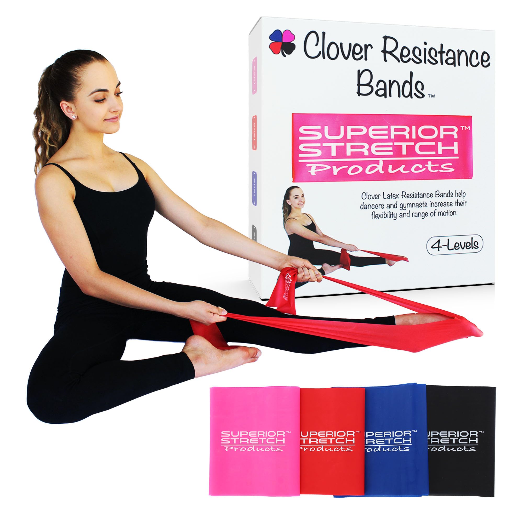 CLOVER ЭЛАСТИЧНЫЕ ЛЕНТЫ Увеличение гибкости и диапазона движений Эластичные ленты для тренировок 4 уровня сопротивления
CLOVER ЭЛАСТИЧНЫЕ ЛЕНТЫ Увеличение гибкости и диапазона движений Эластичные ленты для тренировок 4 уровня сопротивления