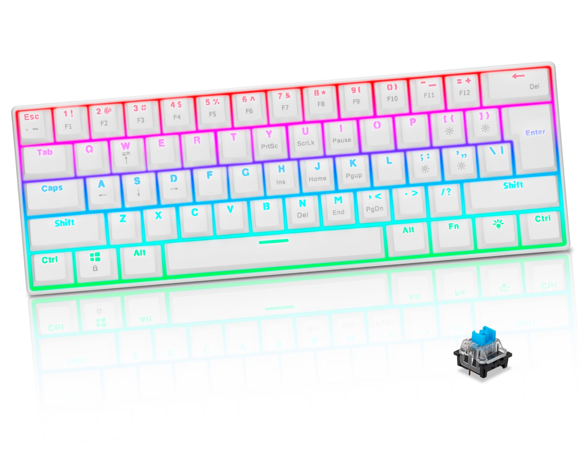 Ігрова клавіатура CHONCHOW Механічна блакитна вісь Компактна RGB-підсвітка 61 клавіша Маленький і компактний дизайн Усі клавіші Дизайн Світиться клавіатурою Сумісний з
Ігрова клавіатура CHONCHOW Механічна блакитна вісь Компактна RGB-підсвітка 61 клавіша Маленький і компактний дизайн Усі клавіші Дизайн Світиться клавіатурою Сумісний з