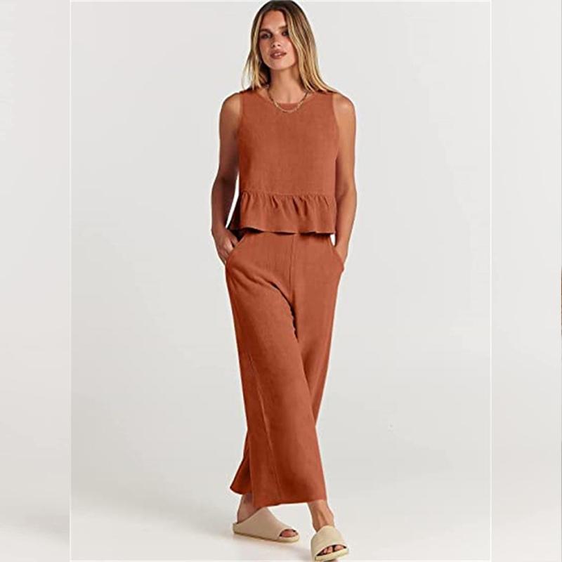 Летний женский комбинезон, удобный повседневный плиссированный жилет без рукавов, широкие брюки, брюки с девятью точками, повседневный костюм XL оранжевый
Летний женский комбинезон, удобный повседневный плиссированный жилет без рукавов, широкие брюки, брюки с девятью точками, повседневный костюм XL оранжевый