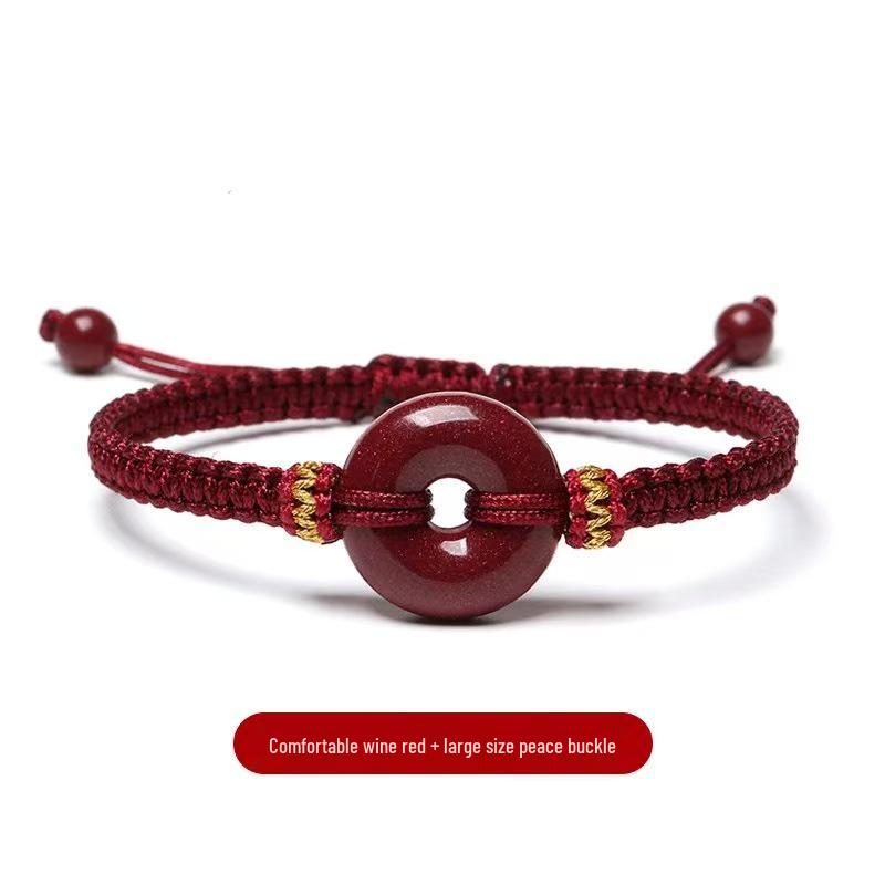 Cinnabar Ping An Kou Adjustable Red Rope Bracelet, Hand-woven Unisex Chinese Style Ornament for Couples
Cinnabar Ping An Kou Adjustable Red Rope Bracelet, Hand-woven Unisex Chinese Style Ornament for Couples