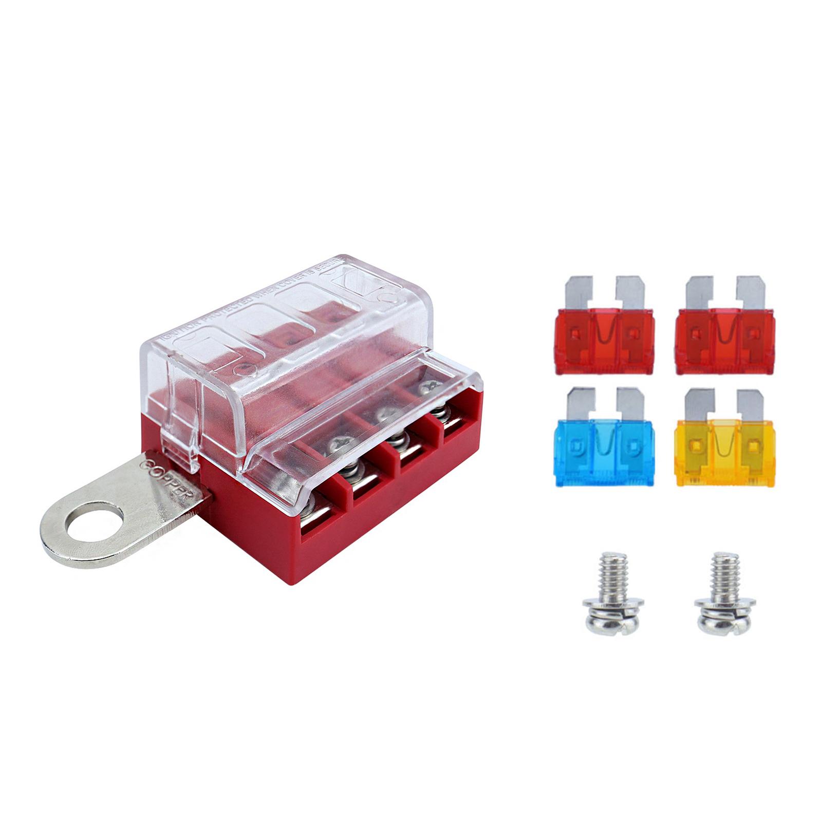 Automotive Fuses Box set 4 Way Circuit Protections with PC Dustproof Cover for Enhanced Safety in Vehicles & Boats A
Automotive Fuses Box set 4 Way Circuit Protections with PC Dustproof Cover for Enhanced Safety in Vehicles & Boats A