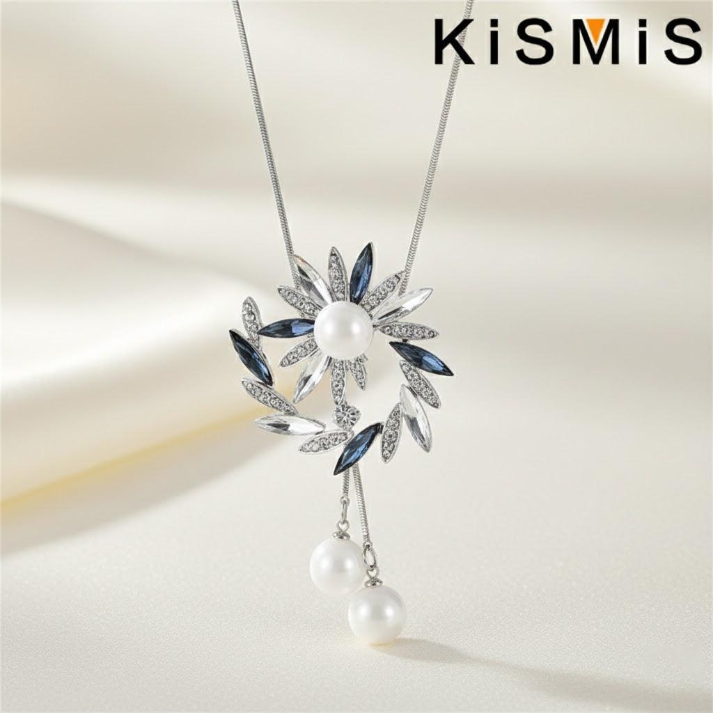 Faux Pearl Necklace Large Round Flower Crystal Long Necklace Pendant Women Jewelry Fashion Sweater Chain синій
Faux Pearl Necklace Large Round Flower Crystal Long Necklace Pendant Women Jewelry Fashion Sweater Chain синій
