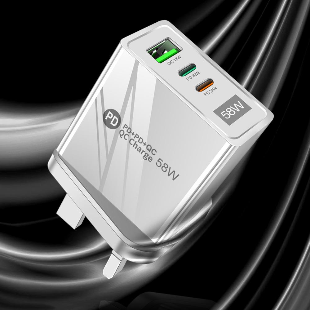 58W Dual C-Port Fast Charger with 2PD & QC3.0 for EU/US/UK/KR/AU
58W Dual C-Port Fast Charger with 2PD & QC3.0 for EU/US/UK/KR/AU