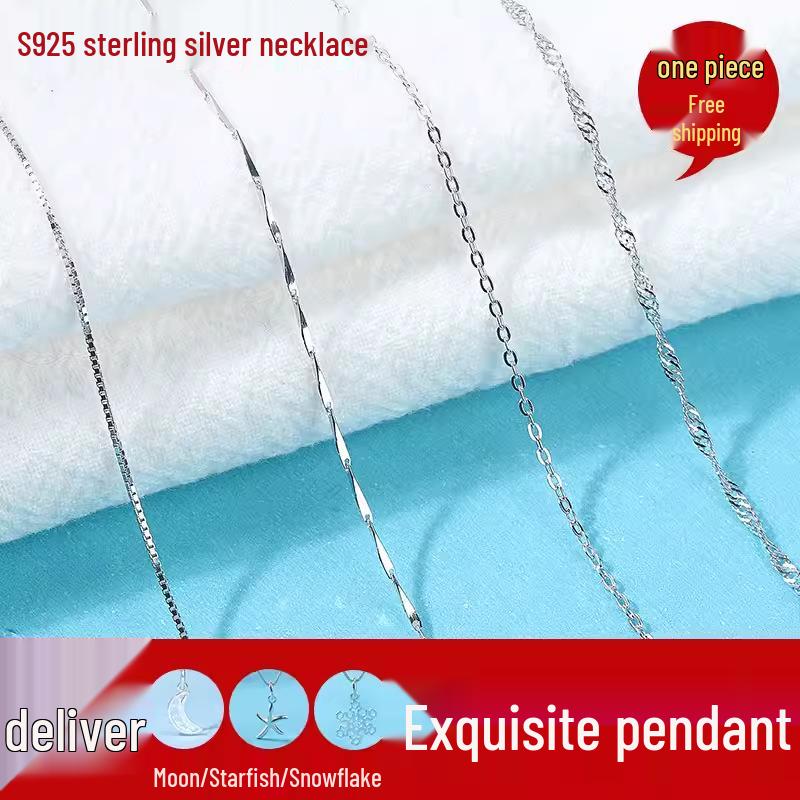 S925 Silver Clavicle Necklace - Simple & Fashionable Mini Pendant with Versatile Short Snake Bone Chain. 925 Silver
S925 Silver Clavicle Necklace - Simple & Fashionable Mini Pendant with Versatile Short Snake Bone Chain. 925 Silver