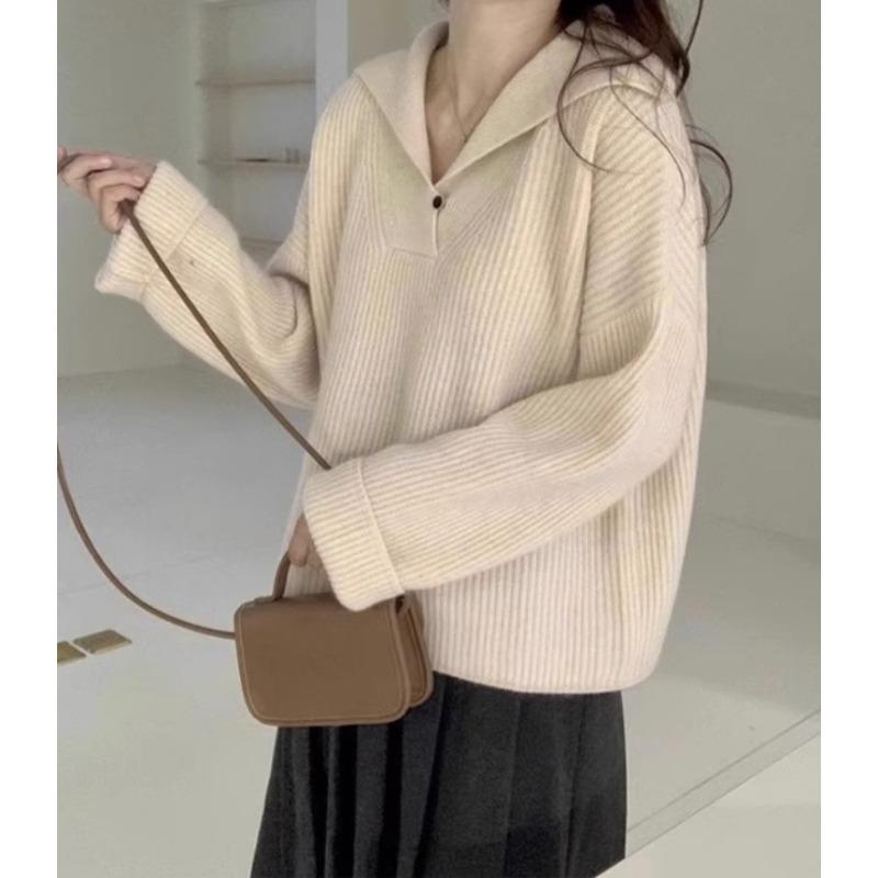 Свитер с отложным воротником, ленивый ветер, базовая модель, простой осенне-зимний новый вязаный свитер для женщин One size бежевый
Свитер с отложным воротником, ленивый ветер, базовая модель, простой осенне-зимний новый вязаный свитер для женщин One size бежевый
