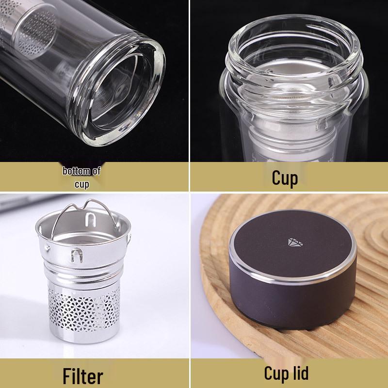 Большой стакан из двойного стекла с крышкой - Утолщенный разделитель для чая и воды для офиса
Большой стакан из двойного стекла с крышкой - Утолщенный разделитель для чая и воды для офиса