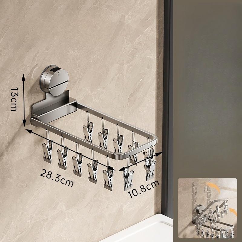 Suction cup folding drying rack, household hanger drying rack multi-clip drying socks artifact balcony household goods
Suction cup folding drying rack, household hanger drying rack multi-clip drying socks artifact balcony household goods