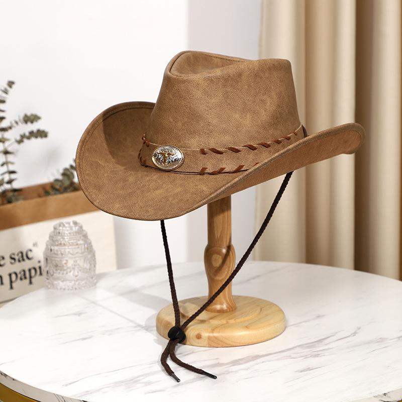 Leather American Western Cowboy Hat Sun Hat Outdoor Prairie Riding Hat Beach One Size
Leather American Western Cowboy Hat Sun Hat Outdoor Prairie Riding Hat Beach One Size