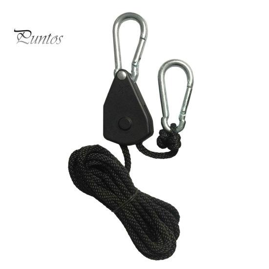 Регулируемая вешалка для освещения растений Простая регулировка высоты Быстросъемная прочная выдвижная веревочная вешалка Привязные ремни с храповым механизмом 1