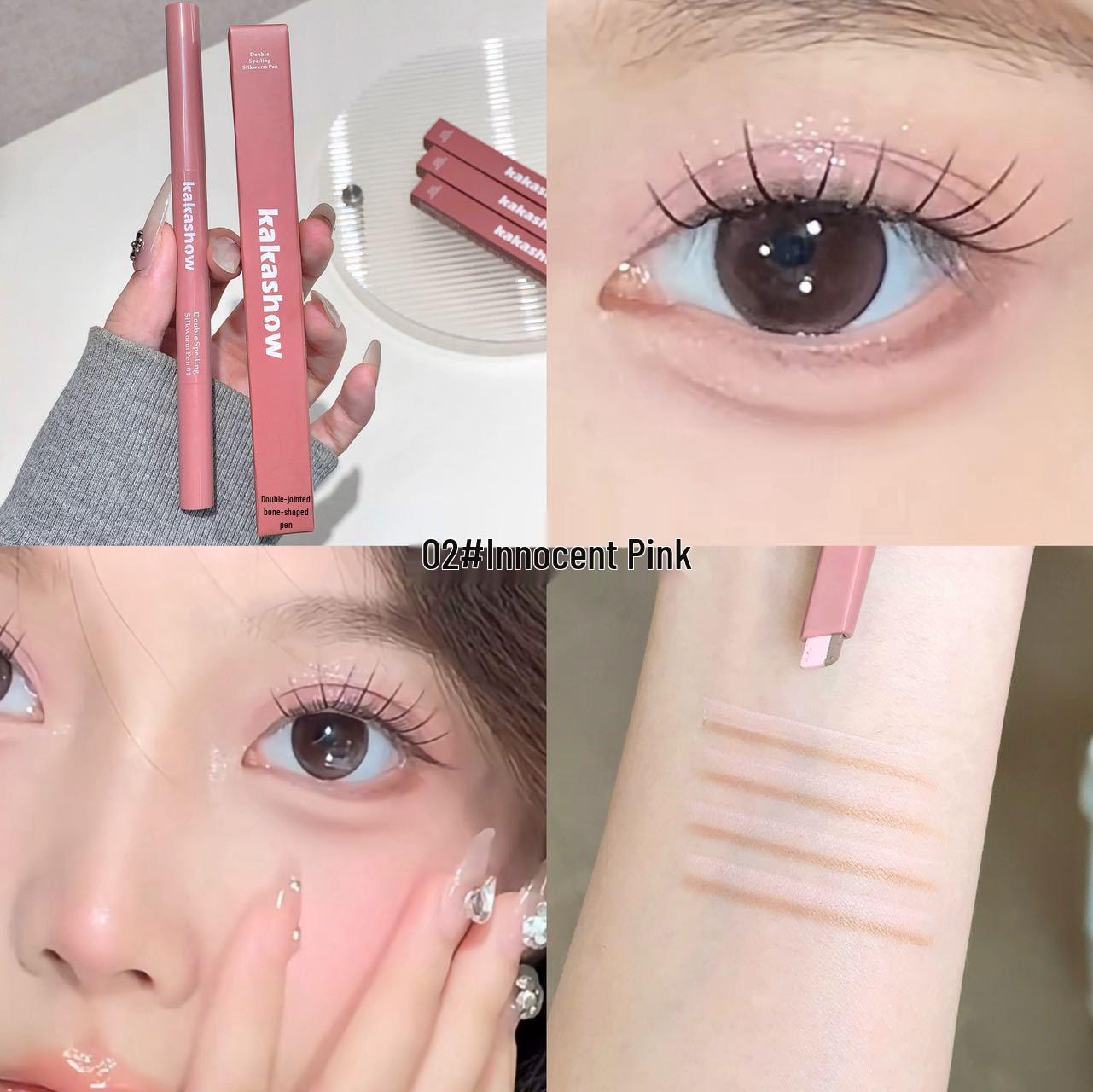 Kakashow Dual-Ended Under-Eye Highlighter & Eyelid Shadow Stick for Women - 3D Natural Two-Color Eyeshadow.
Kakashow Dual-Ended Under-Eye Highlighter & Eyelid Shadow Stick for Women - 3D Natural Two-Color Eyeshadow.
