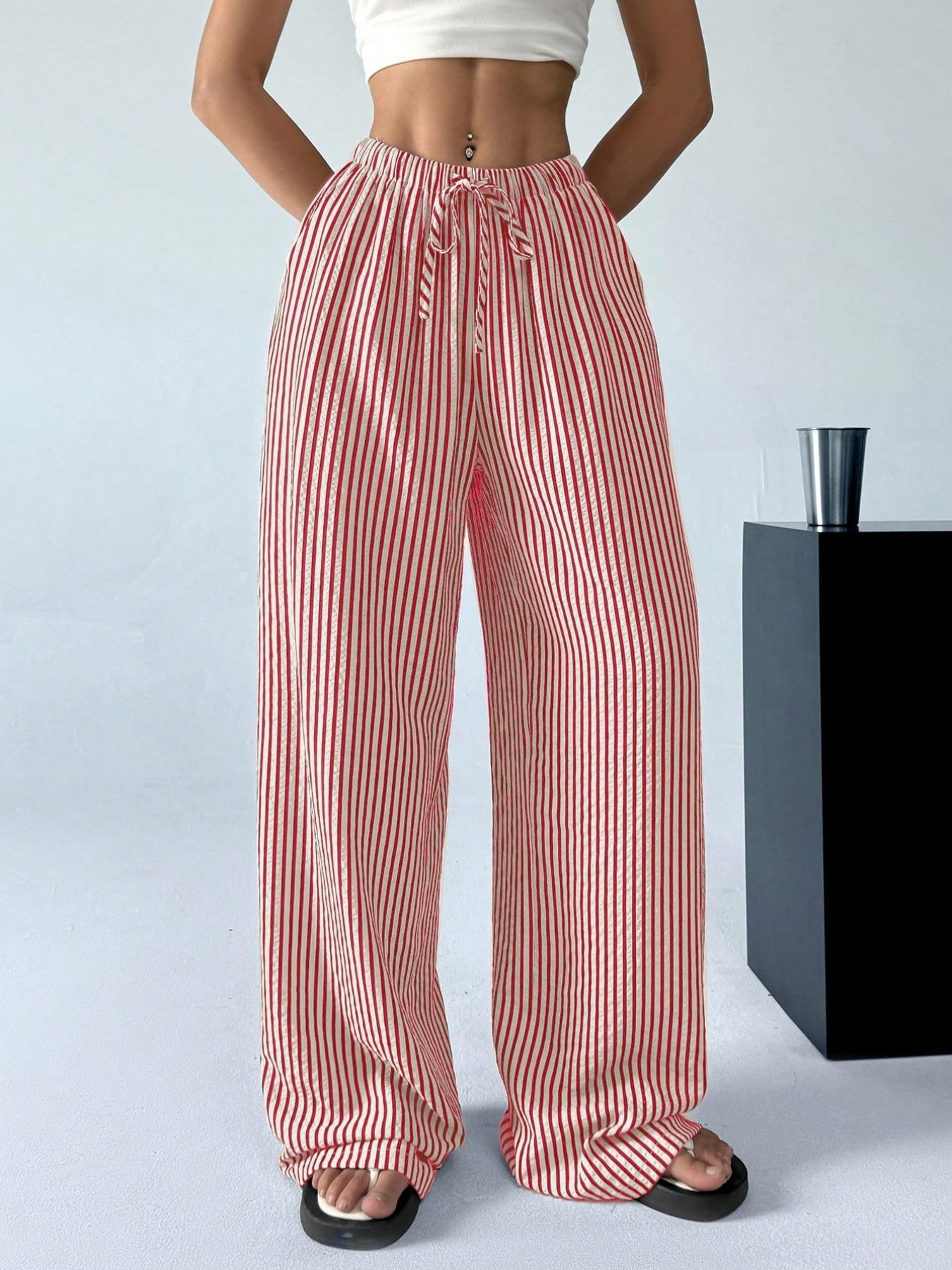 2026 Spring/Autumn Striped Drawstring Wide-Leg Women s Casual Pocket Pants 3XL червоний
2026 Spring/Autumn Striped Drawstring Wide-Leg Women s Casual Pocket Pants 3XL червоний