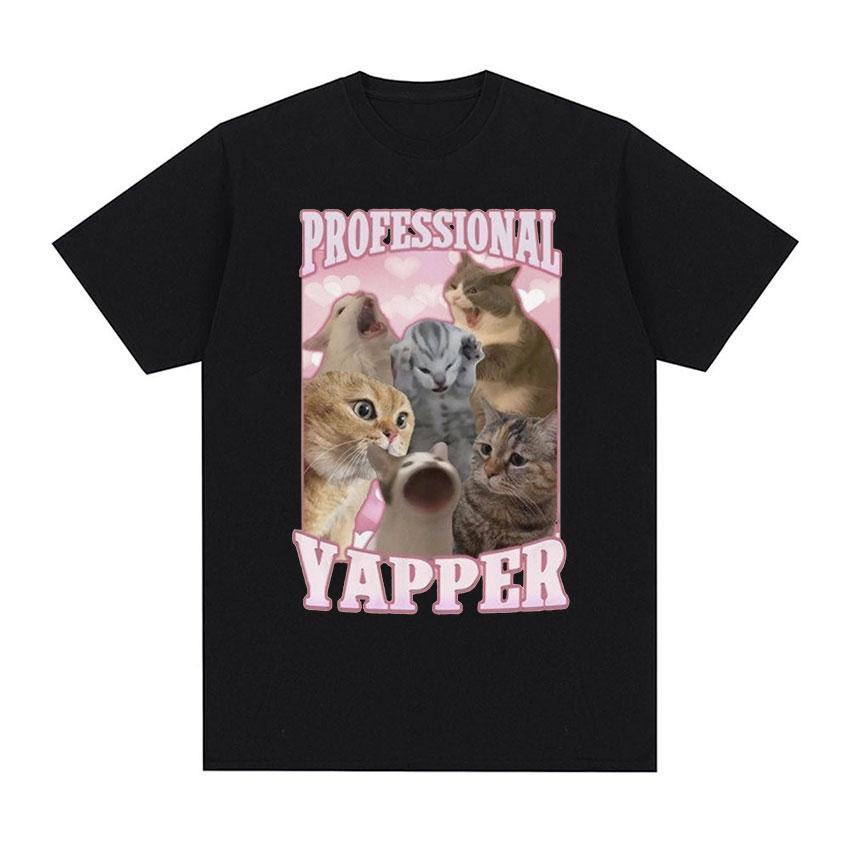 Винтажная профессиональная футболка с рисунком Yapper Funny Cat Meme, мужская и женская милая одежда с круглым вырезом, футболка большого размера из 100% хлопка
Винтажная профессиональная футболка с рисунком Yapper Funny Cat Meme, мужская и женская милая одежда с круглым вырезом, футболка большого размера из 100% хлопка