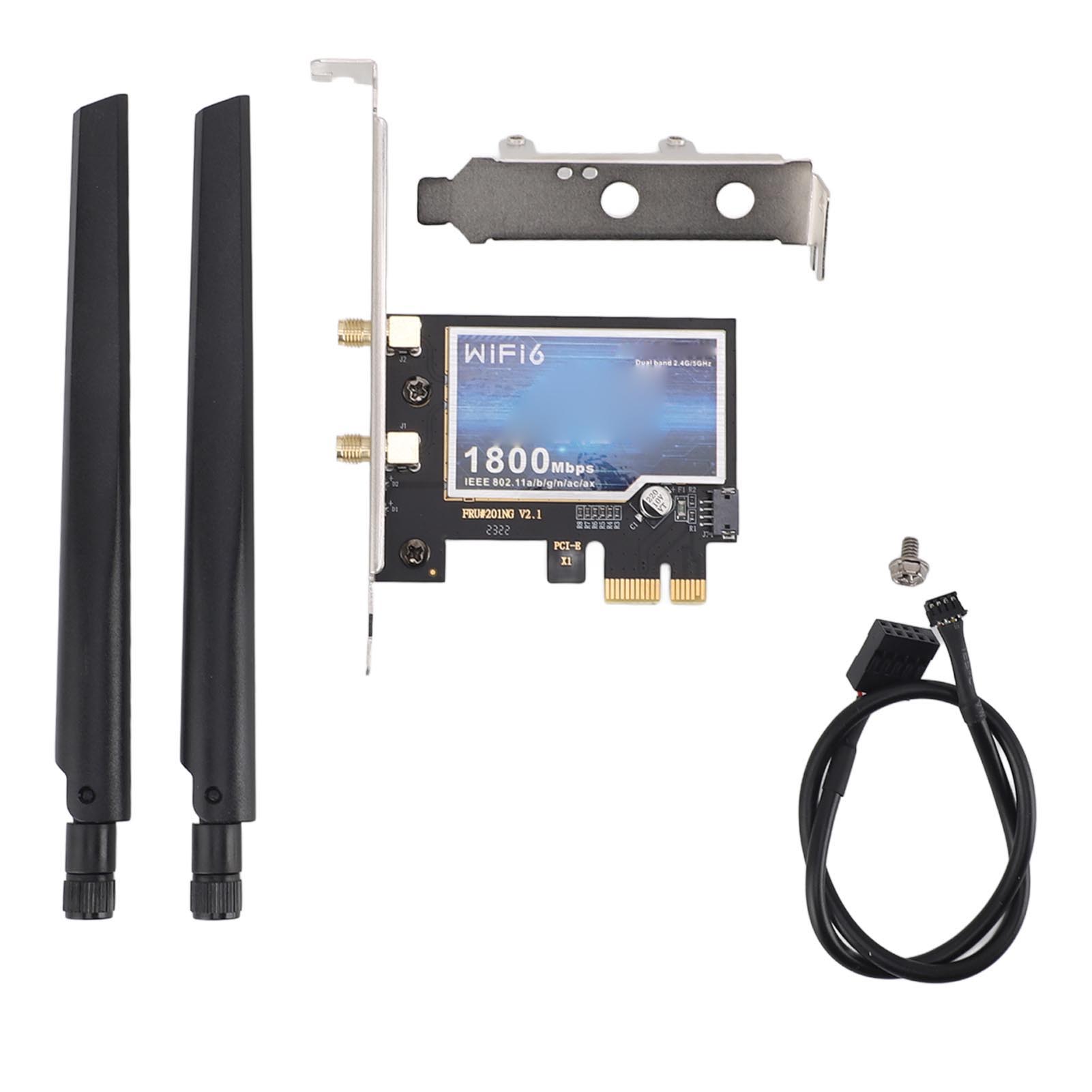PCIE Бездротова Мережева Карта Настільна Дводіапазонна Гігабітна Мережева Карта 1800 Мбіт/с PCIE Бездротовий Адаптер
PCIE Бездротова Мережева Карта Настільна Дводіапазонна Гігабітна Мережева Карта 1800 Мбіт/с PCIE Бездротовий Адаптер