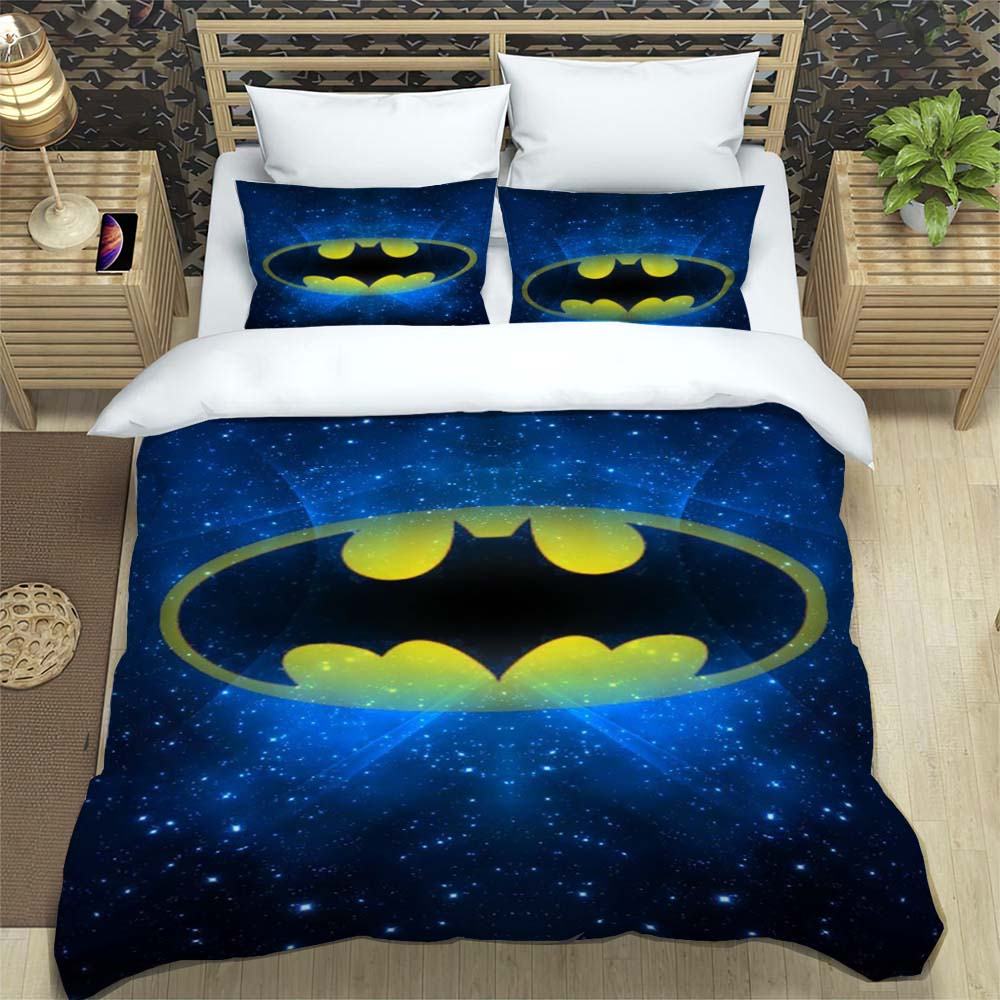 Batman childhood bedding set, including one duvet cover and two pillowcases, a perfect home decor gift for Batman fans. 135x200cm
Batman childhood bedding set, including one duvet cover and two pillowcases, a perfect home decor gift for Batman fans. 135x200cm