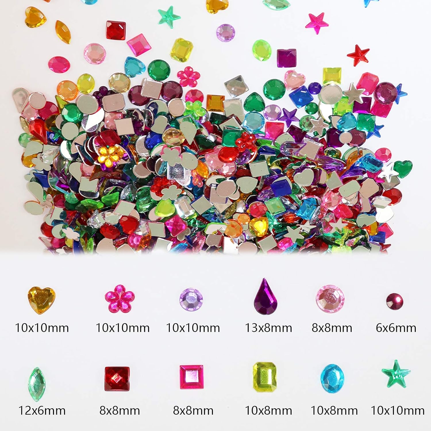 1200 Pcs Acrylic Flatback Rhinestones12 Different Shape Gems for DIY Craft Jewels Gemstone Wedding Birthday Decoration
1200 Pcs Acrylic Flatback Rhinestones12 Different Shape Gems for DIY Craft Jewels Gemstone Wedding Birthday Decoration