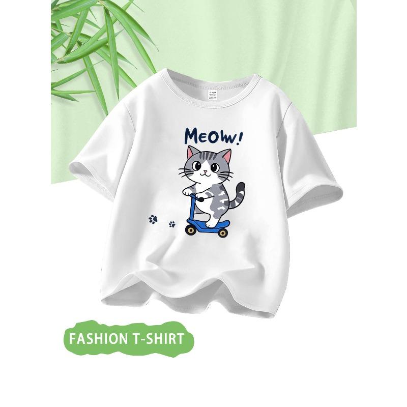 European sizes A Casual Round-Neck T-Shirt for Baby Boys Featuring a Kitten Skateboarding Print 164cm білий
European sizes A Casual Round-Neck T-Shirt for Baby Boys Featuring a Kitten Skateboarding Print 164cm білий