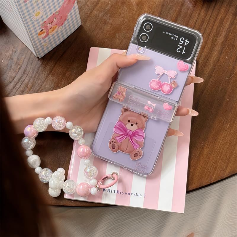 For Samsung Galaxy Z Flip 3 4 5 6 Case Z Flip5 ZFlip5 Cartoon Bow Bear Bracelet Transparent Shockproof Back Cover For Z Flip 4
For Samsung Galaxy Z Flip 3 4 5 6 Case Z Flip5 ZFlip5 Cartoon Bow Bear Bracelet Transparent Shockproof Back Cover For Z Flip 4