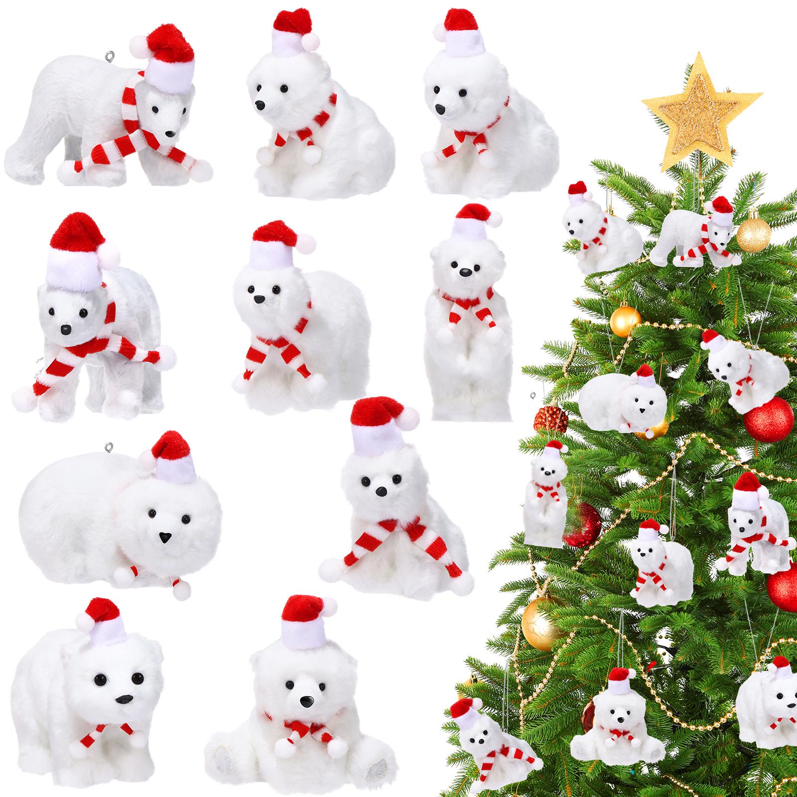 10Pcs Christmas Polar Bear Ornament White Christmas Flocked Polar Bear With Red Scarf&Hat Winterxmas Polar Bear Hanging Decortio білий
10Pcs Christmas Polar Bear Ornament White Christmas Flocked Polar Bear With Red Scarf&Hat Winterxmas Polar Bear Hanging Decortio білий