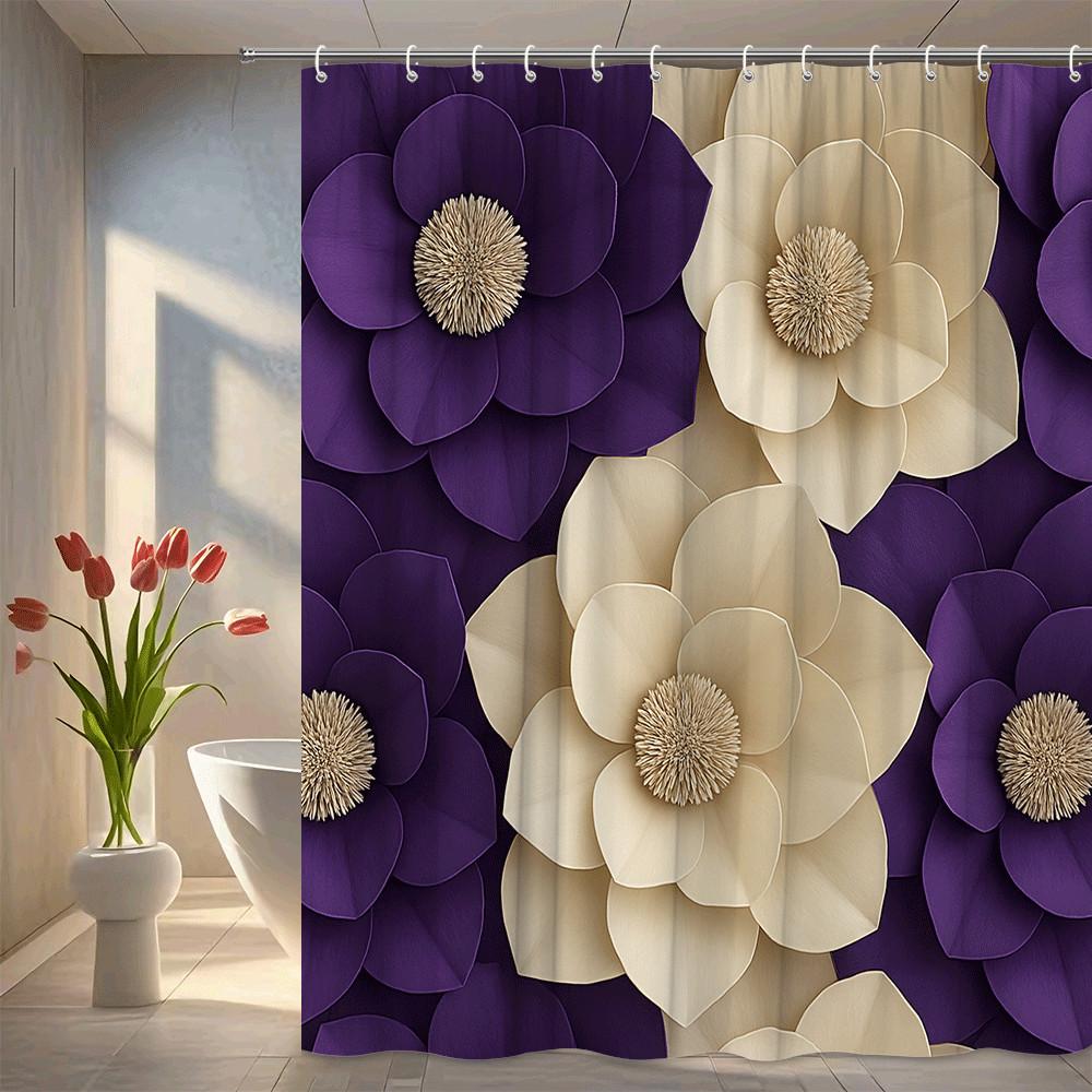 3D Flower Shower Curtain Purple Beige Paper Art Design Elegant Blooms Modern Bathroom Decor Waterproof Free Hooks Included W60H190(CM)-1 Pcs
3D Flower Shower Curtain Purple Beige Paper Art Design Elegant Blooms Modern Bathroom Decor Waterproof Free Hooks Included W60H190(CM)-1 Pcs