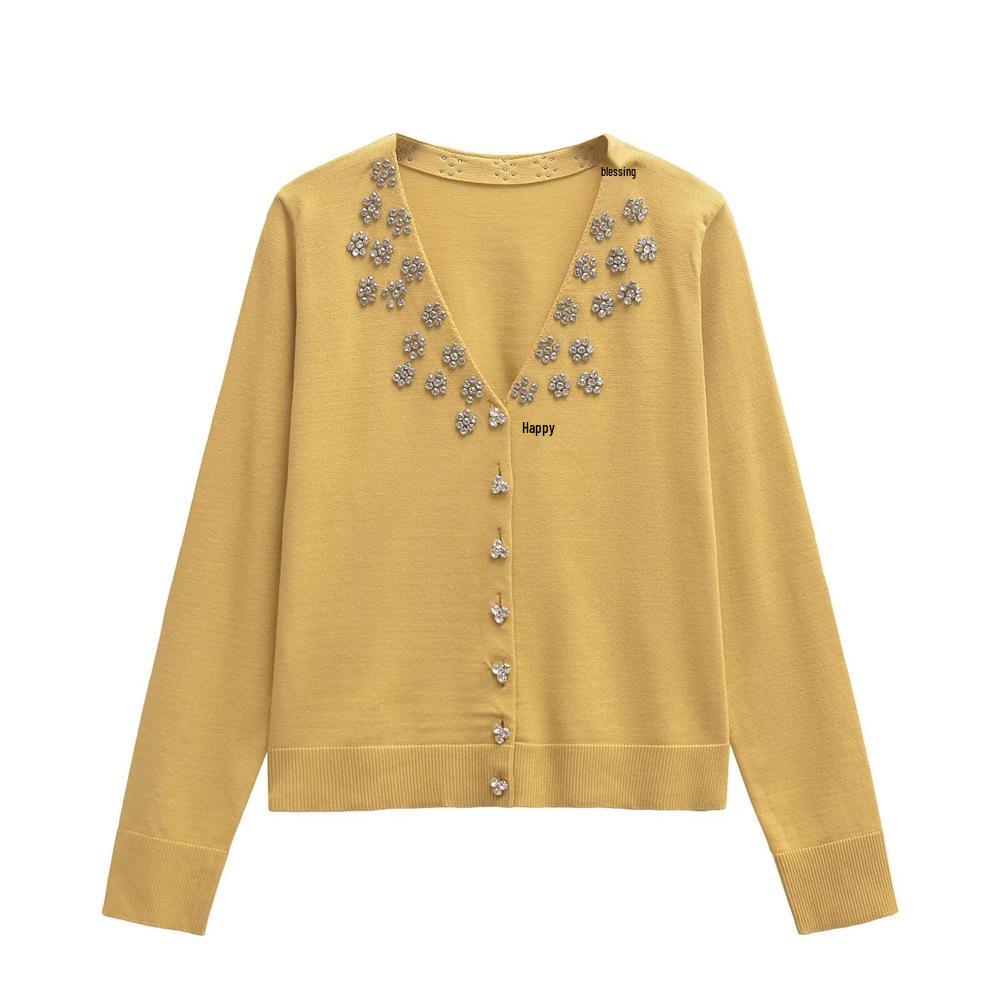 Women s Beaded V-Neck Knit Sweater - Autumn/Winter European & American Style 2024 L земля жовтий колір
Women s Beaded V-Neck Knit Sweater - Autumn/Winter European & American Style 2024 L земля жовтий колір