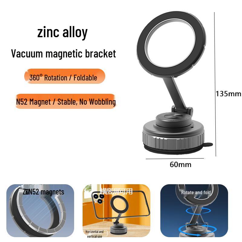 Rotating Magnetic Car Phone Holder with Folding Suction Cup сірий
Rotating Magnetic Car Phone Holder with Folding Suction Cup сірий