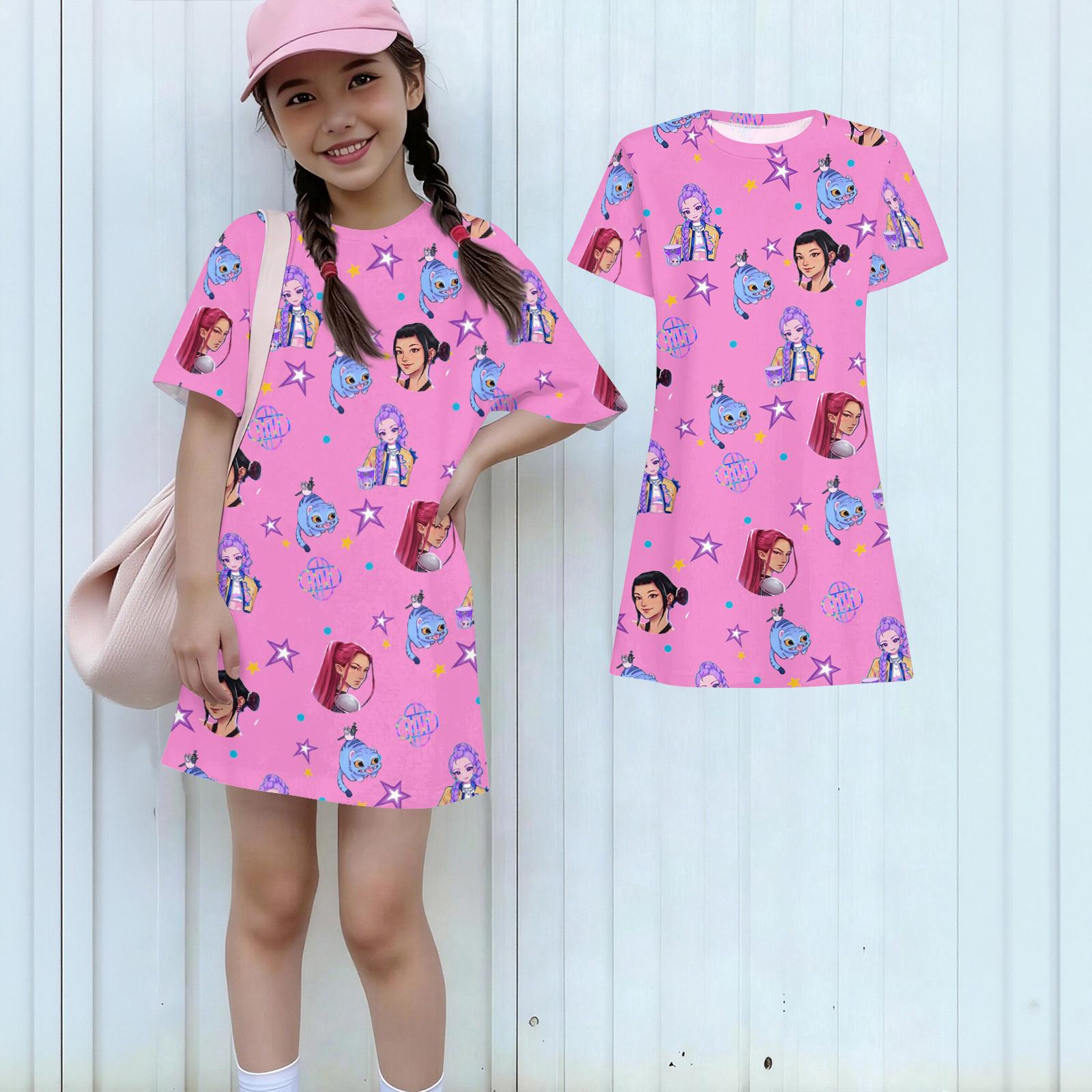 Girls Print Casual Dress Kids Loose Round Neck Short Sleeve Thin Sundress 120 рожевий
Girls Print Casual Dress Kids Loose Round Neck Short Sleeve Thin Sundress 120 рожевий