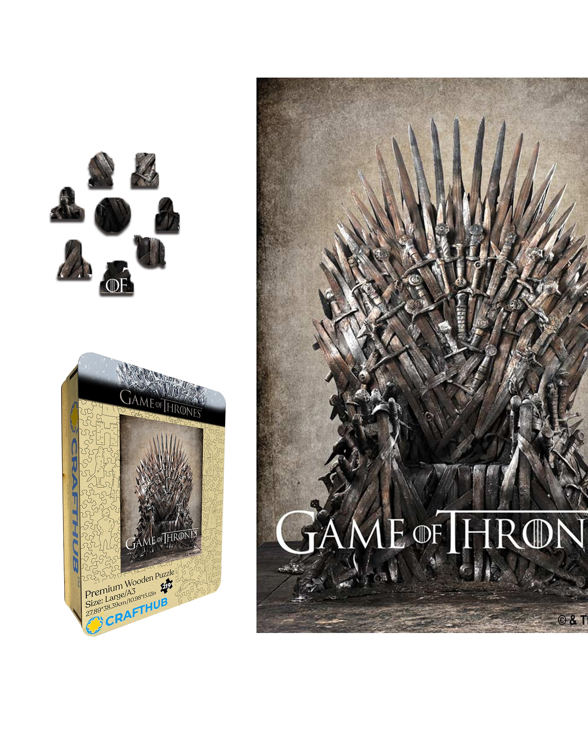 CRAFTHUB Game of Thrones Puzzle - GOT - Wooden Jigsaw Puzzle for Adults and Kids - 309 Pieces, A3 Size, 15.3 x11
CRAFTHUB Game of Thrones Puzzle - GOT - Wooden Jigsaw Puzzle for Adults and Kids - 309 Pieces, A3 Size, 15.3 x11