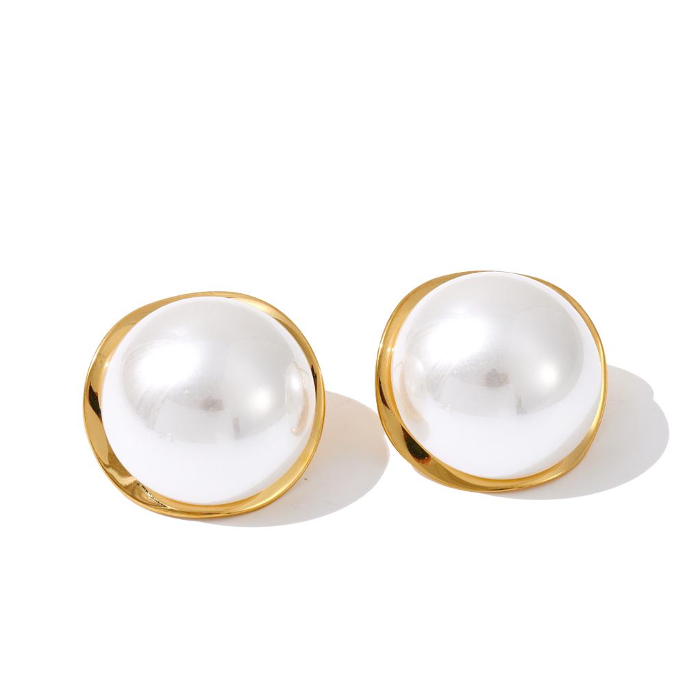 Yhpup 20*20cm Smooth Simulated Pearls Round Stud Earrings for Women Stainless Steel Popular Waterproof Daily Jewelry Gala Gift
Yhpup 20*20cm Smooth Simulated Pearls Round Stud Earrings for Women Stainless Steel Popular Waterproof Daily Jewelry Gala Gift